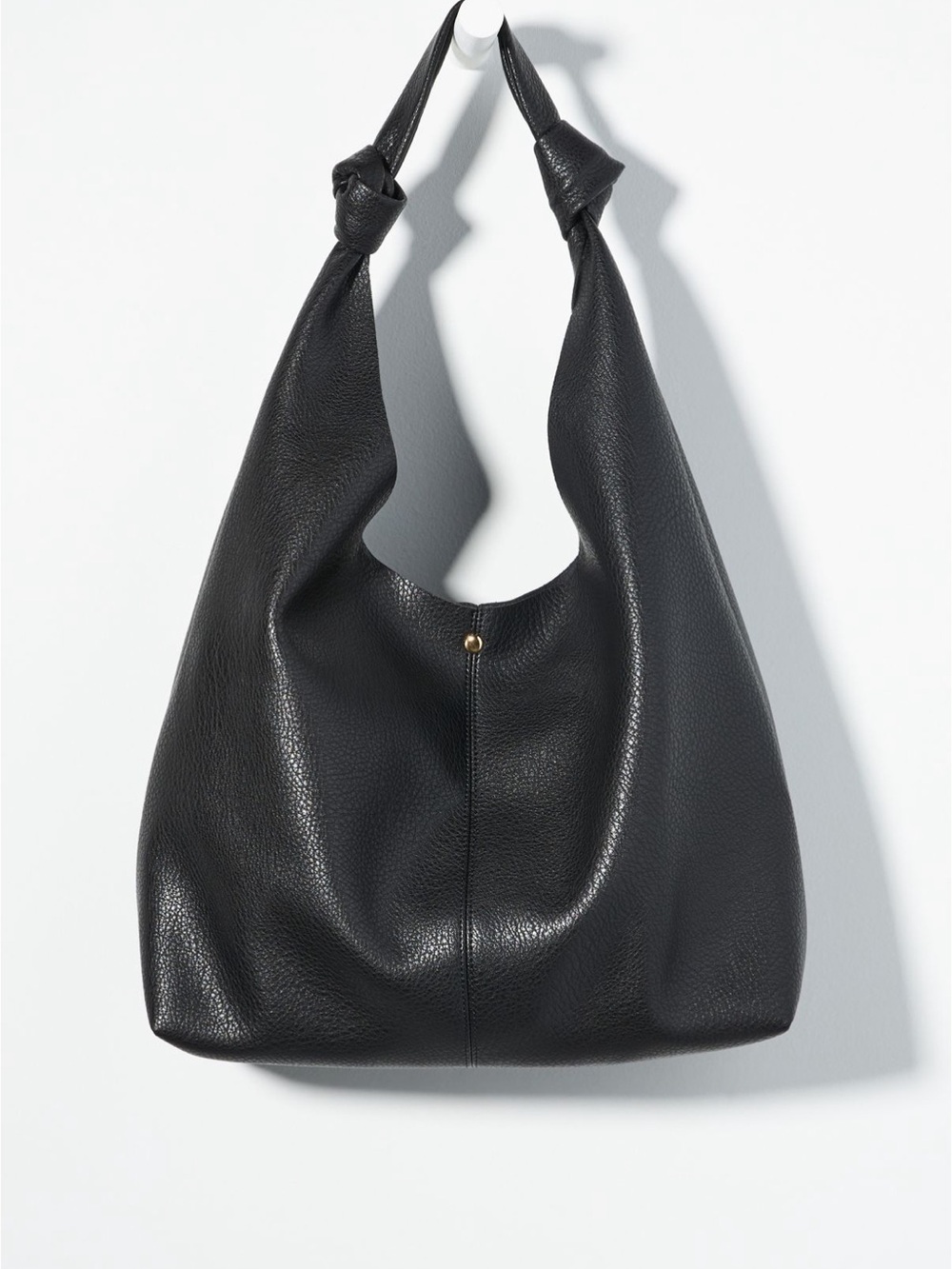 Anthropologie Black Love Knot Slouchy Bag